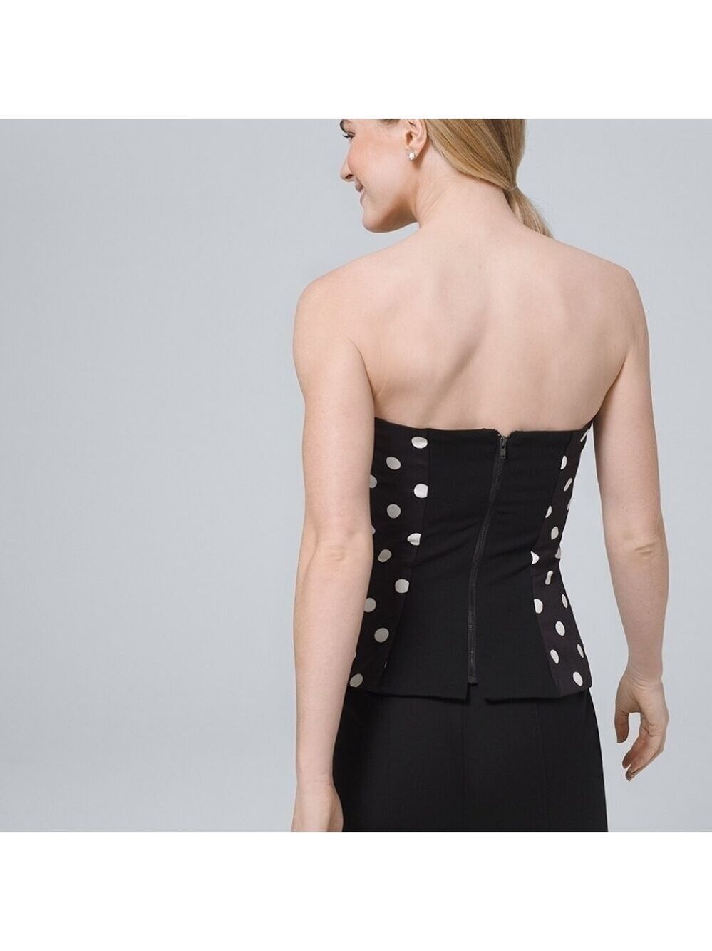 White House Black Market Dotted Bustier Top - Picture 3 of 7